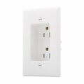 Cooper Wiring Eaton Recessed Receptacle, 2-Pole, 15 A, 125 V, NEMA: 5-15R, White TR780W-BOX